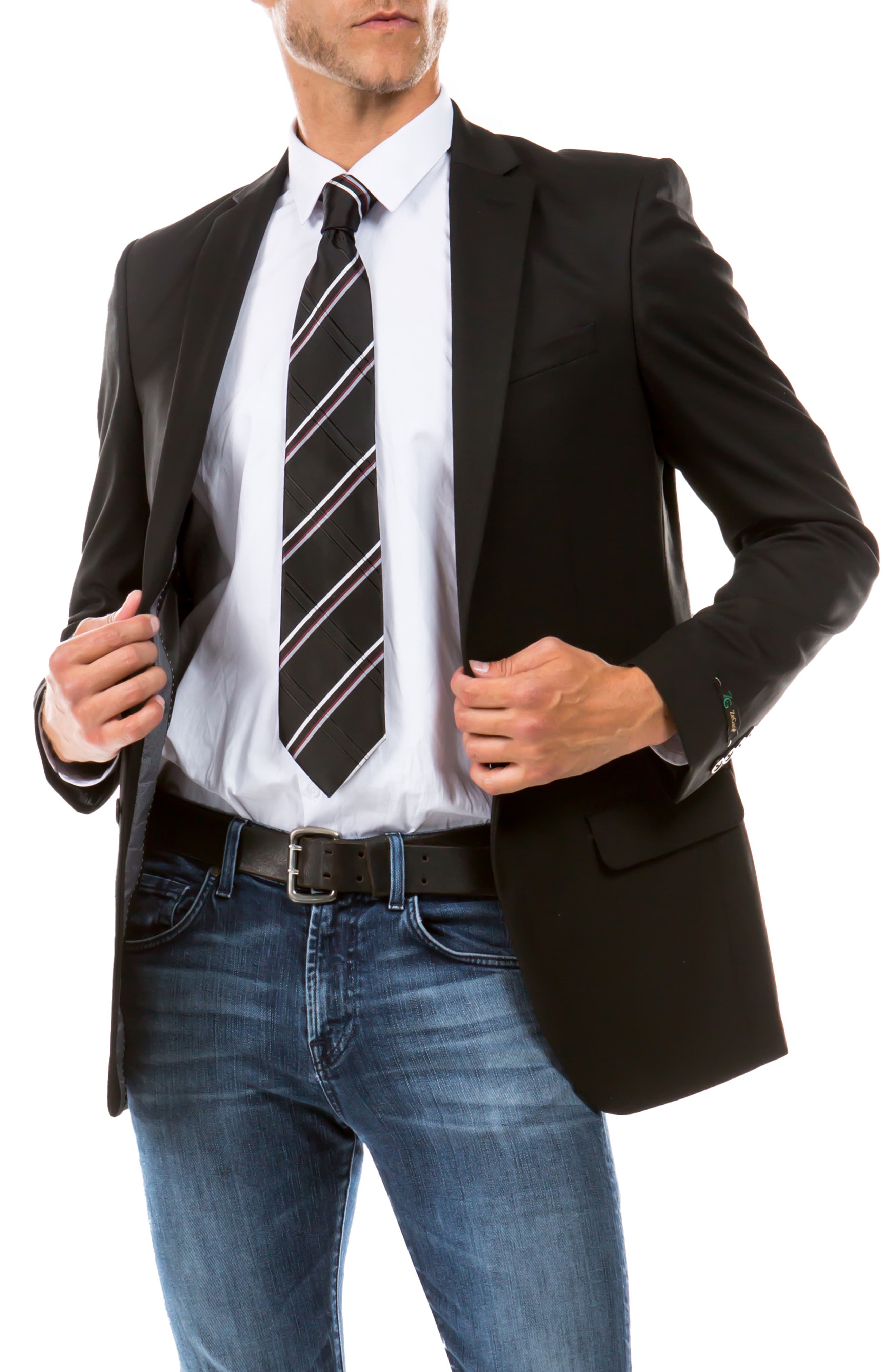 ZEGARIE Solid Two Button Notch Lapel Suit Separate Jacket