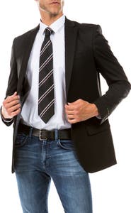 ZEGARIE Solid Two Button Notch Lapel Suit Separate Jacket