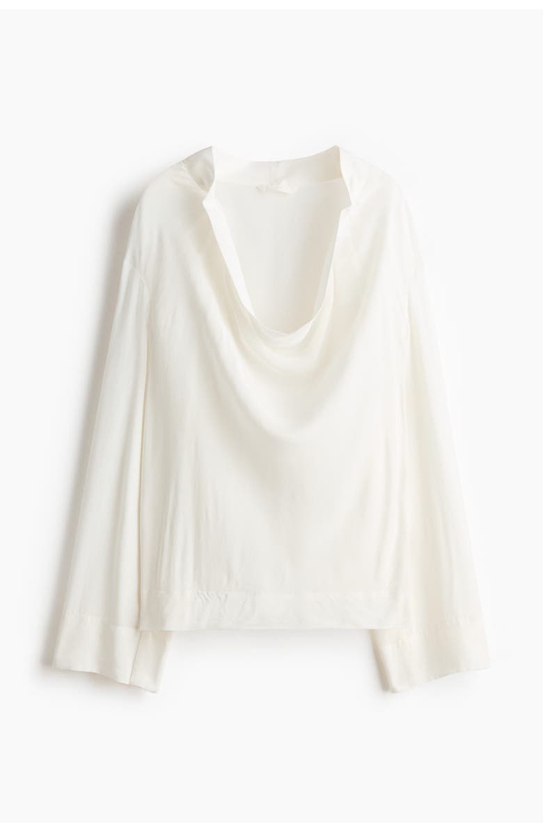 H&M Cowl-neck Blouse, Main, color, White