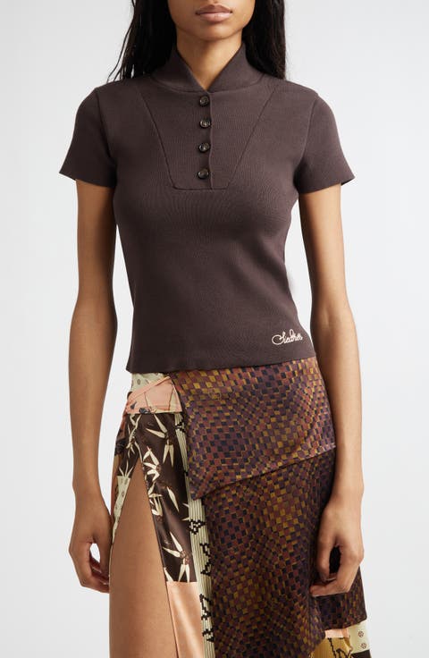 Mollie Embroidered Logo Rib Cotton Polo