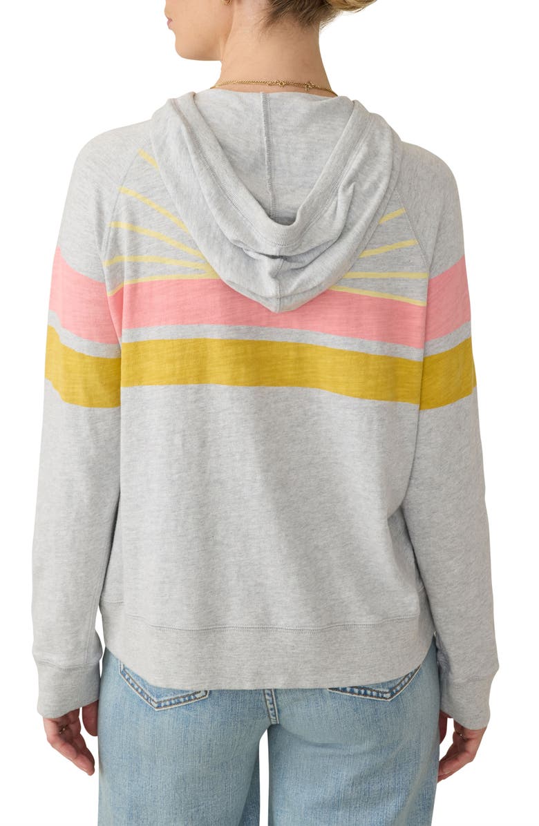 Faherty Sunwashed Stripe Slub Organic Cotton Hoodie, Alternate, color, Golden Sunset Stripe