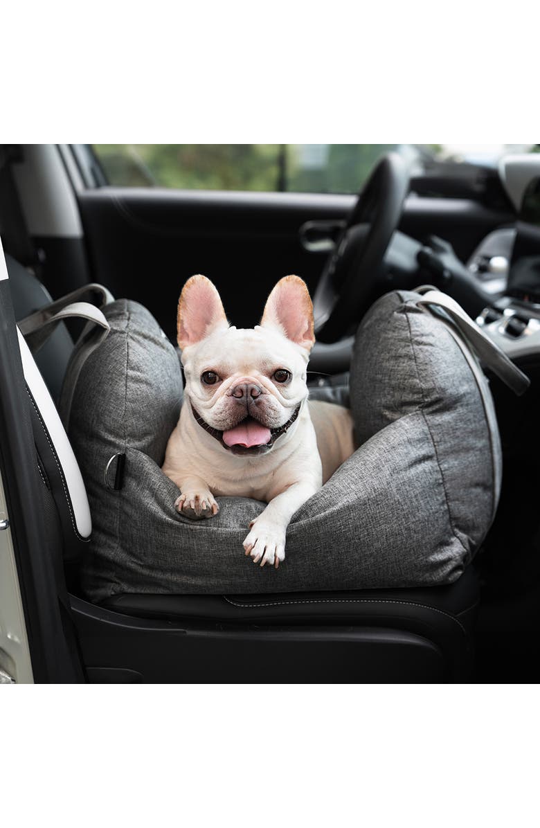 FunnyFuzzy First Class Dog Car Seat Bed, Alternate, color, Charcoal Grey