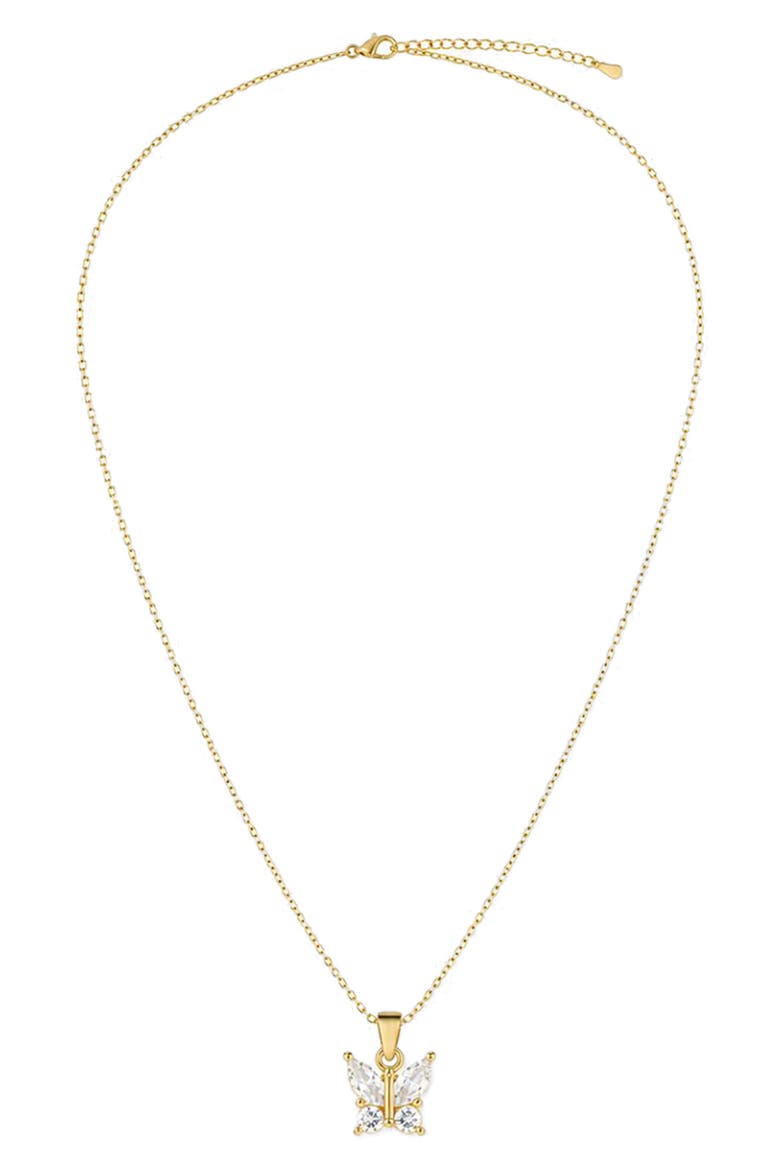 Butterfly Pendant Necklace, Main, color, GOLD