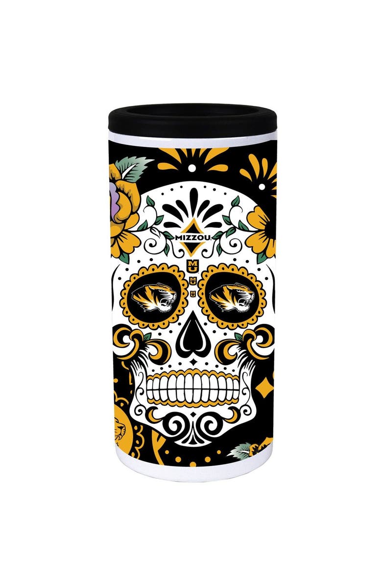 INDIGO FALLS Missouri Tigers Dia Stainless Steel 12oz. Slim Can Cooler, Alternate, color, White