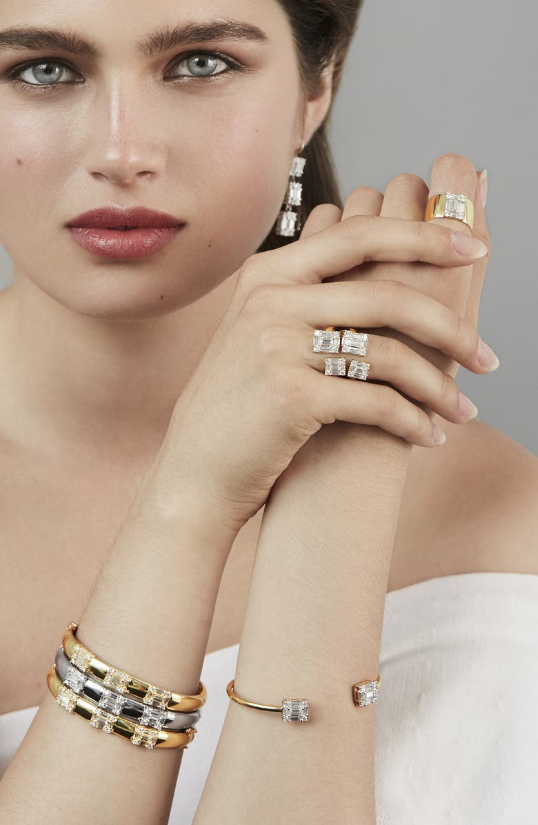 Mindi Mond Clarity Petite Diamond Open Bangle Bracelet, Alternate, color, 