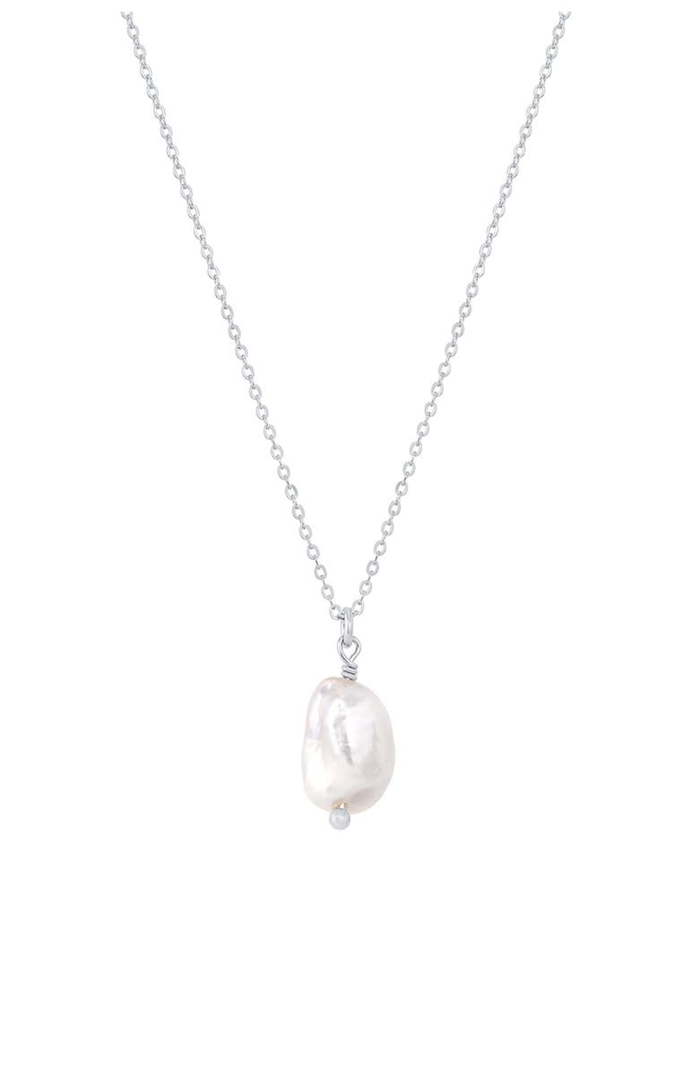 Set & Stones Adelle Pearl Necklace, Main, color, Silver / White