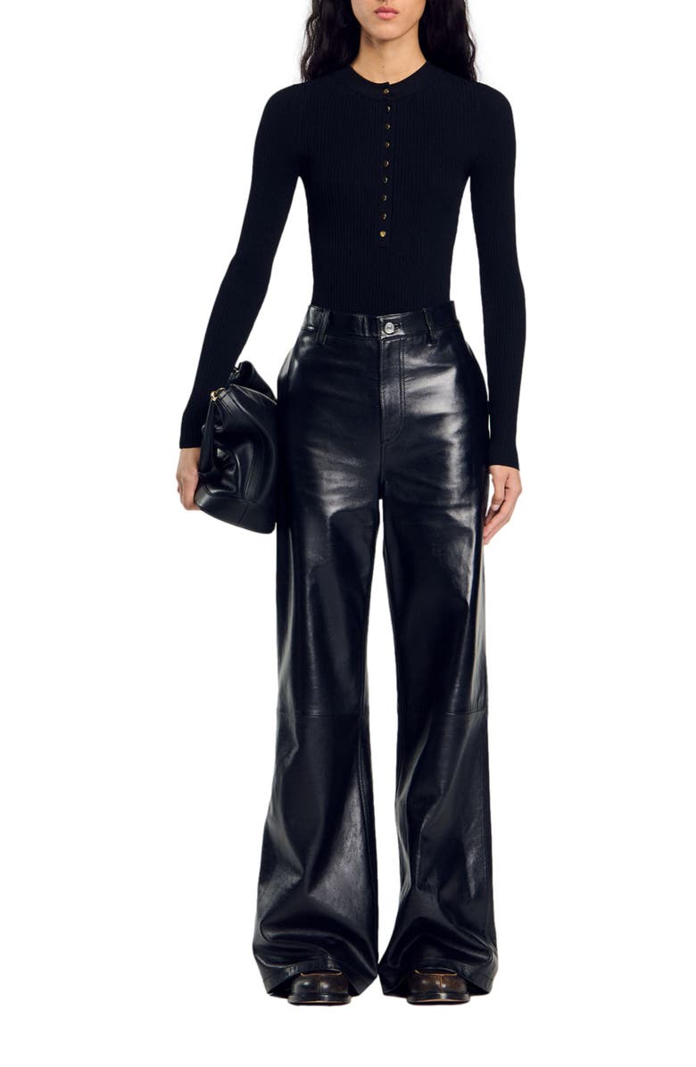 SANDRO Knit bodysuit, Alternate, color, 