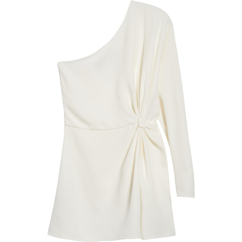 Valentino Asymmetric One-shoulder Silk-cady Mini Top In White