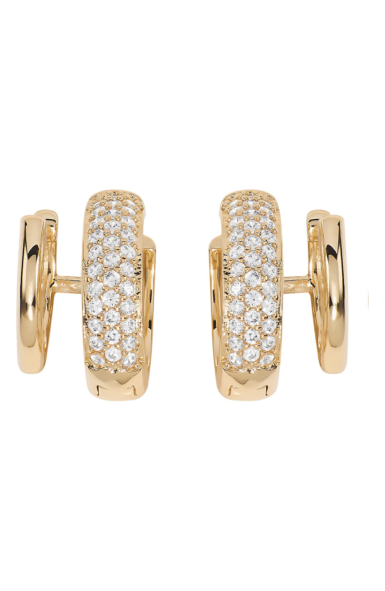 Cubic Zirconia Huggie Hoop Earrings