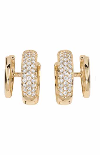 Cubic Zirconia Huggie Hoop Earrings