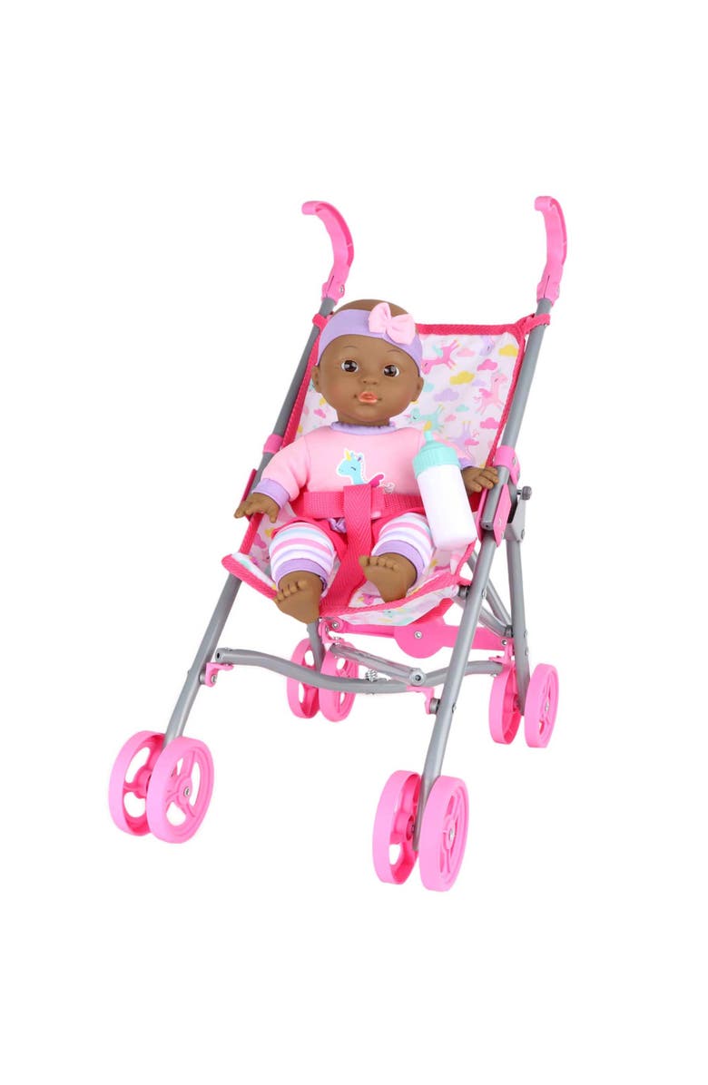 Dream Collection Gigo 12 Inch Baby Doll Care Gift Set with Stroller, Alternate, color, Multicolored