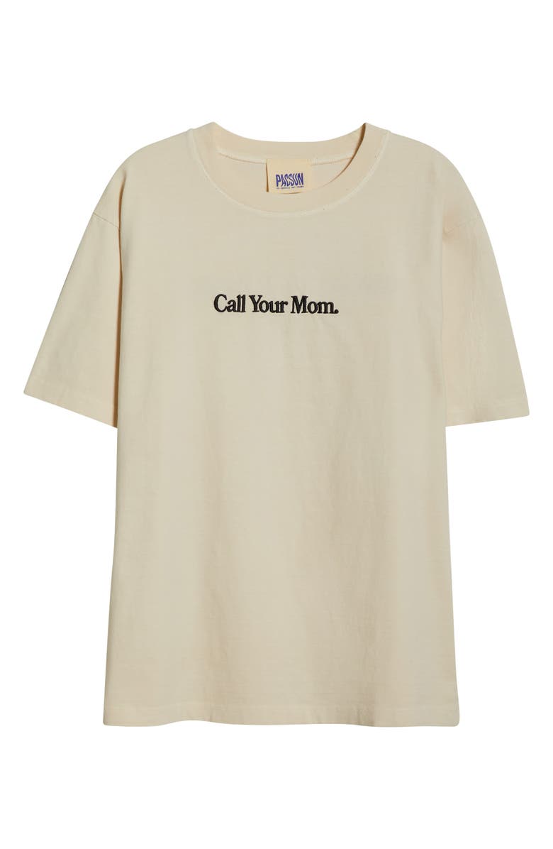 PacSun Call Your Mom Embroidered Cotton T-Shirt, Alternate, color, Cream