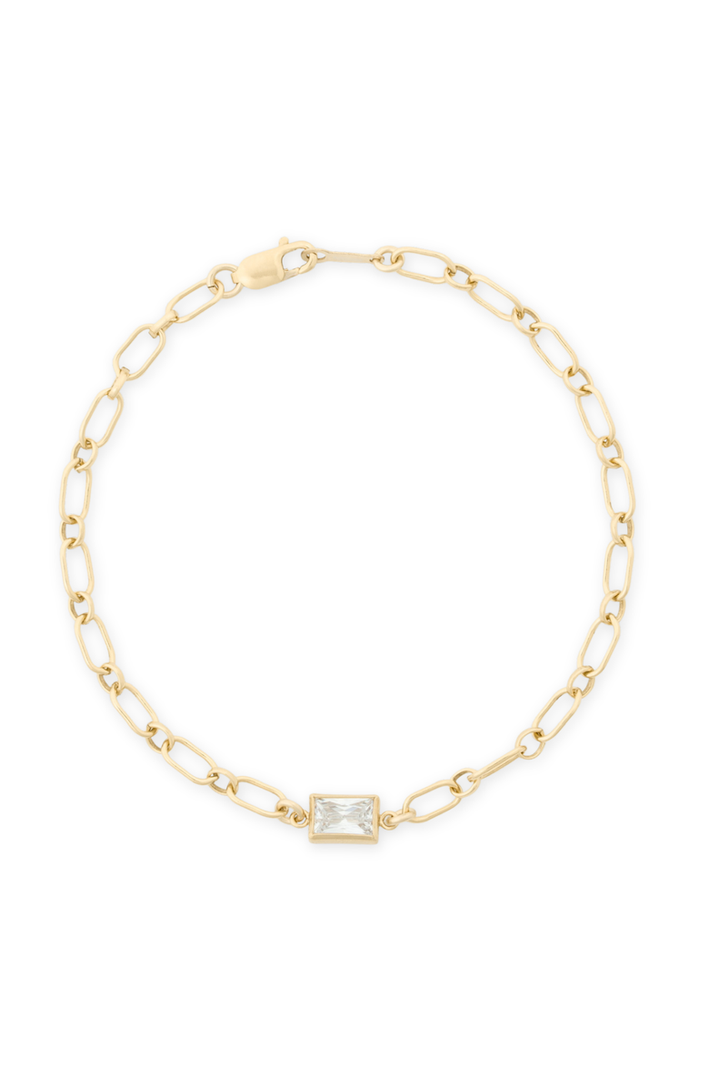 CUFFED BY NANO Neeks Open Link Rectangle Bezel Stone Bracelet, Main, color, Gold