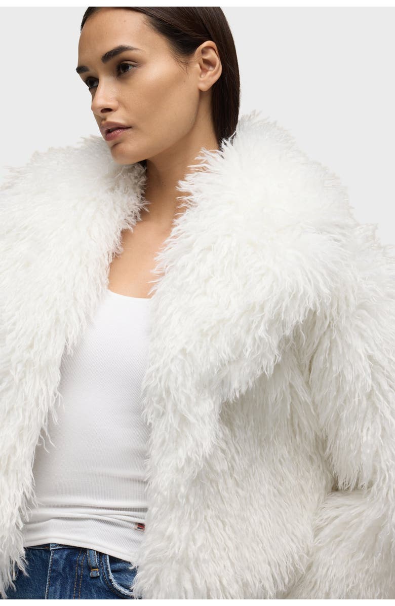 Hudson Jeans Mongauxlian Cropped Coat, Alternate, color, Natural