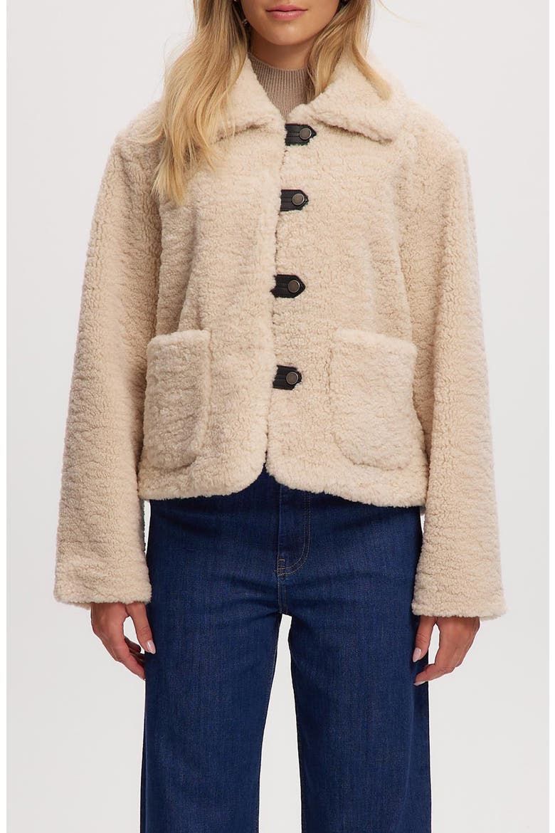 Frieda Faux Shearling Jacket, Main, color, BONE