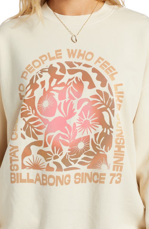 Shop Billabong Ride In Cotton Blend Graphic Sweatshirt In White Cap 2