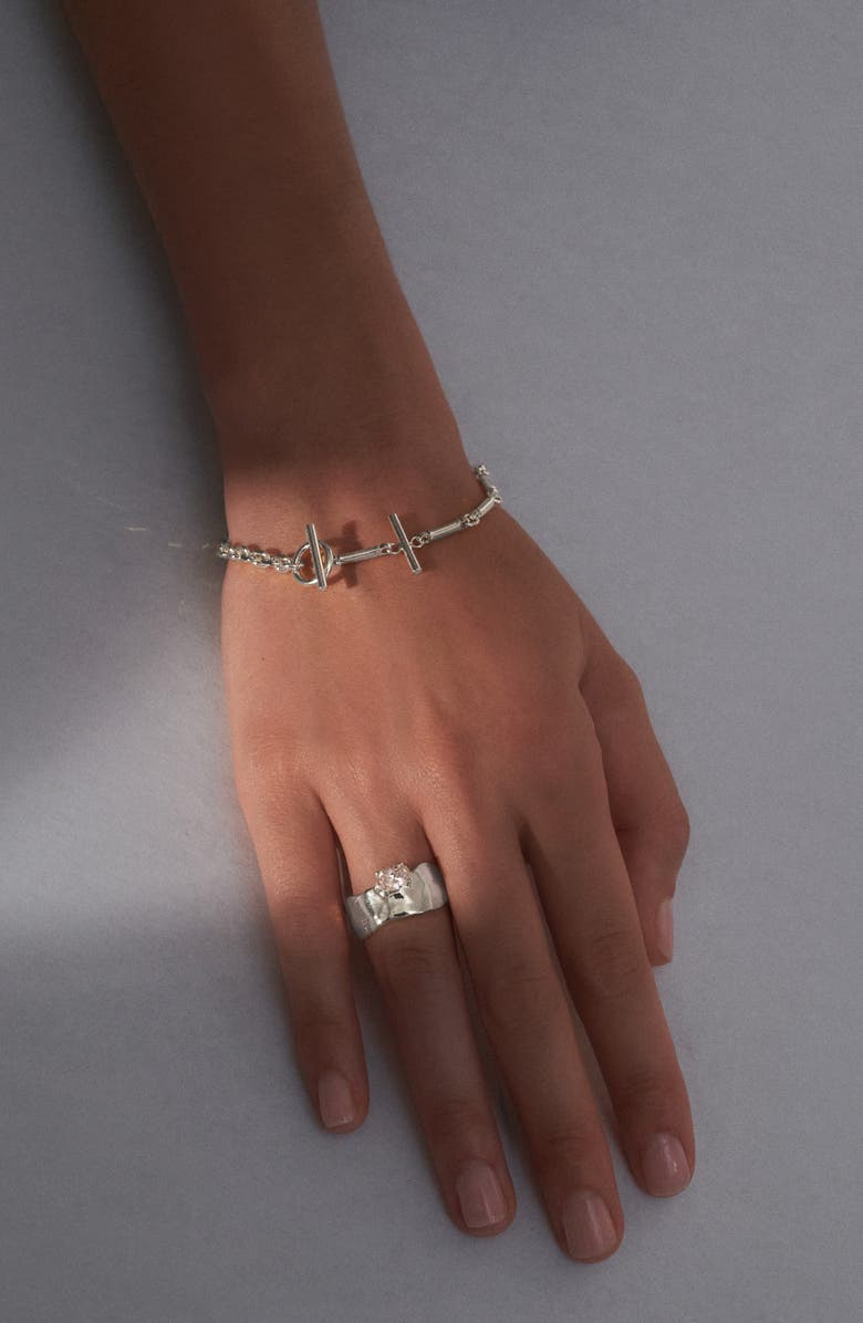 Lady Grey Triplet Toggle Bracelet, Alternate, color, Silver