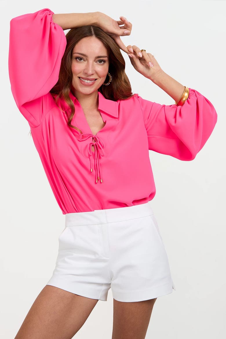 Lambro Peasant Top, Alternate, color, Magenta Milano