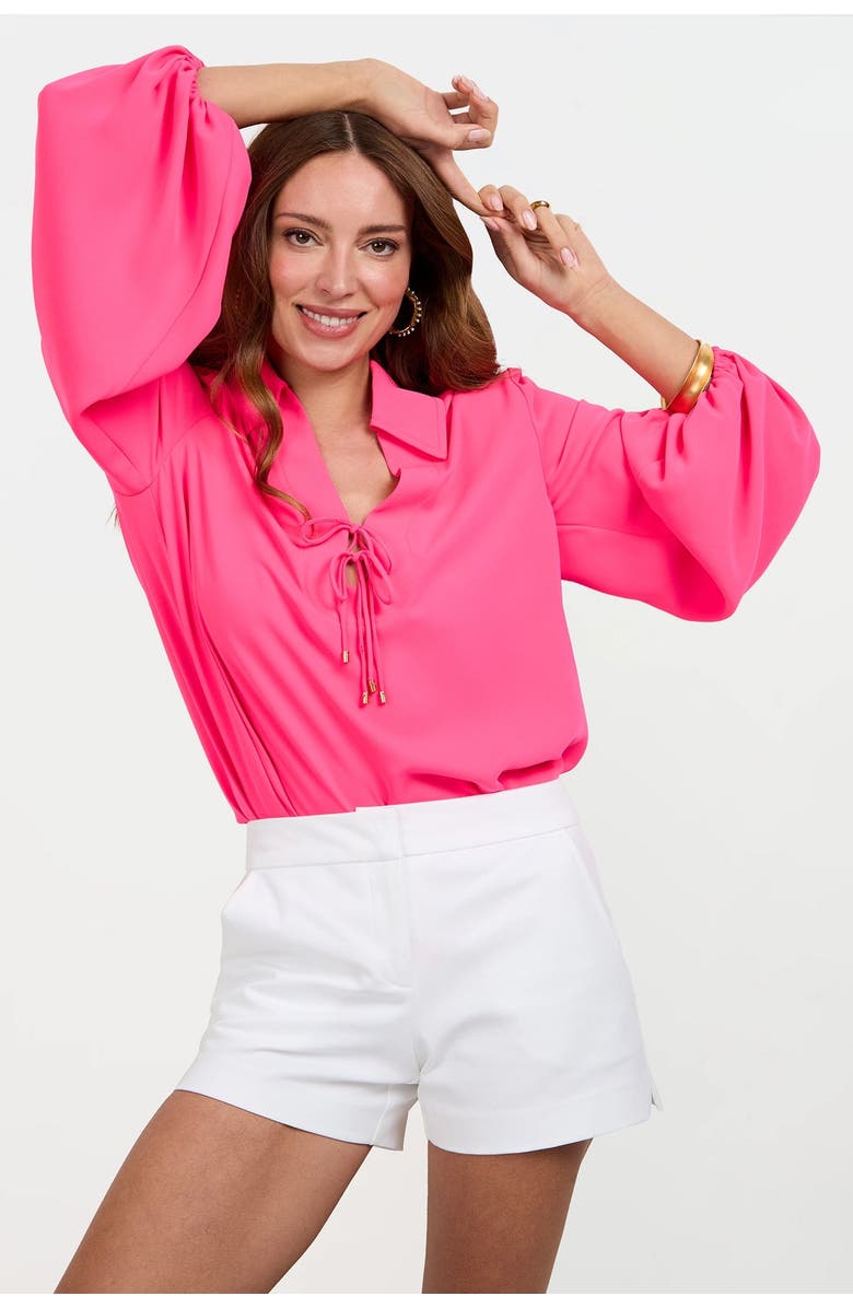 Trina Turk Lambro Peasant Top, Alternate, color, Magenta Milano