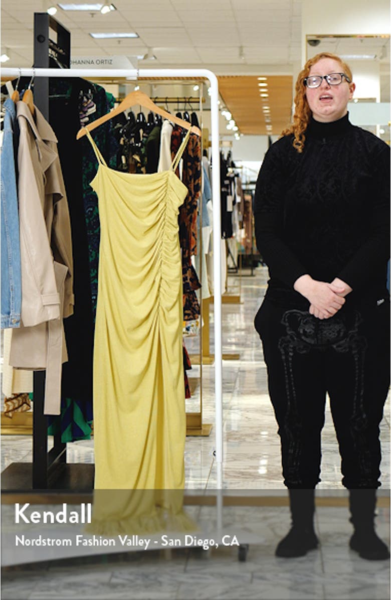 Gardenia Ruched Metallic Dress, sales video thumbnail