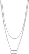 Adornia Carabiner Layered Necklace