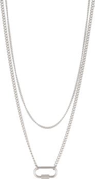 Adornia Carabiner Layered Necklace