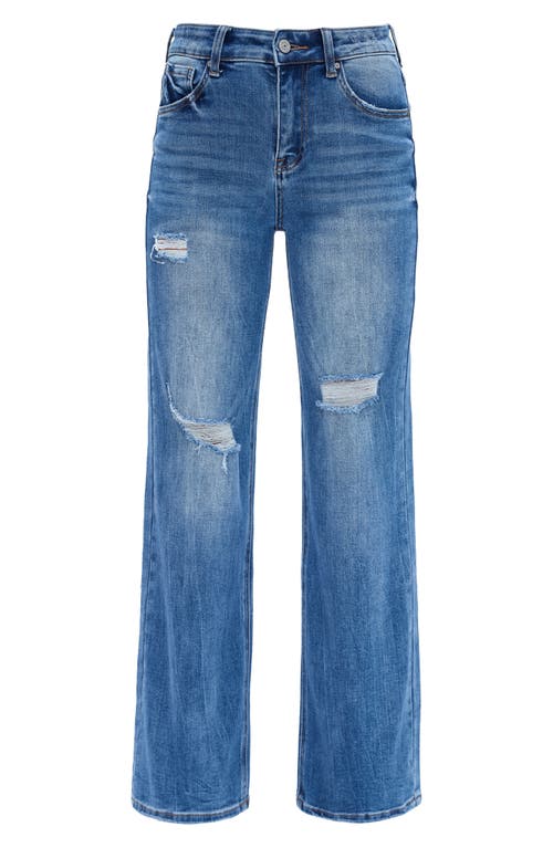 Bayeas Distressed High Waist Wide Leg Jeans