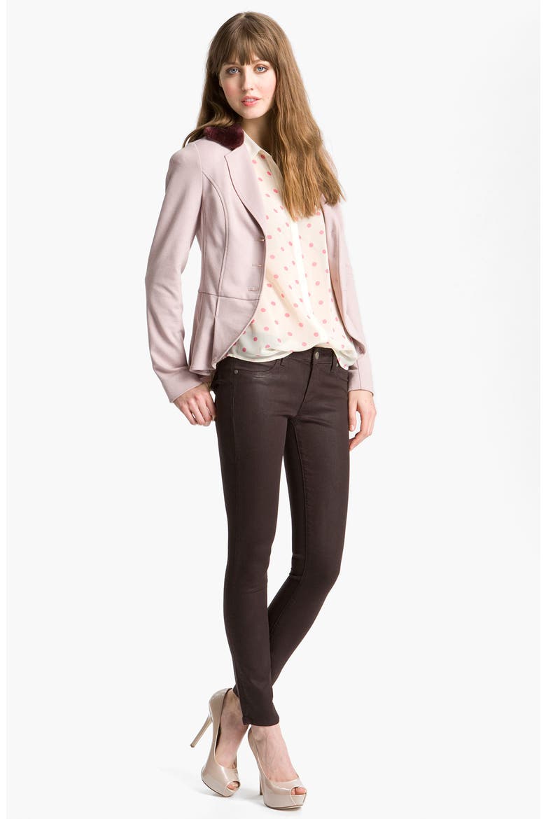 Denim 'Verdugo' Coated Skinny Jeans, Alternate, color, JAVA