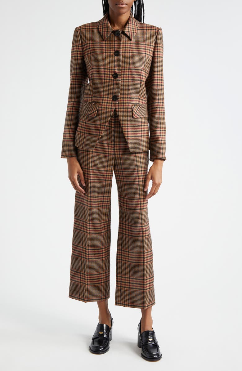 Veronica Beard Aire Houndstooth Check Wool Dickey Jacket, Alternate, color, 