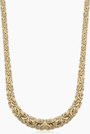Oradina 14K Gold Byzantine Graduated Necklace