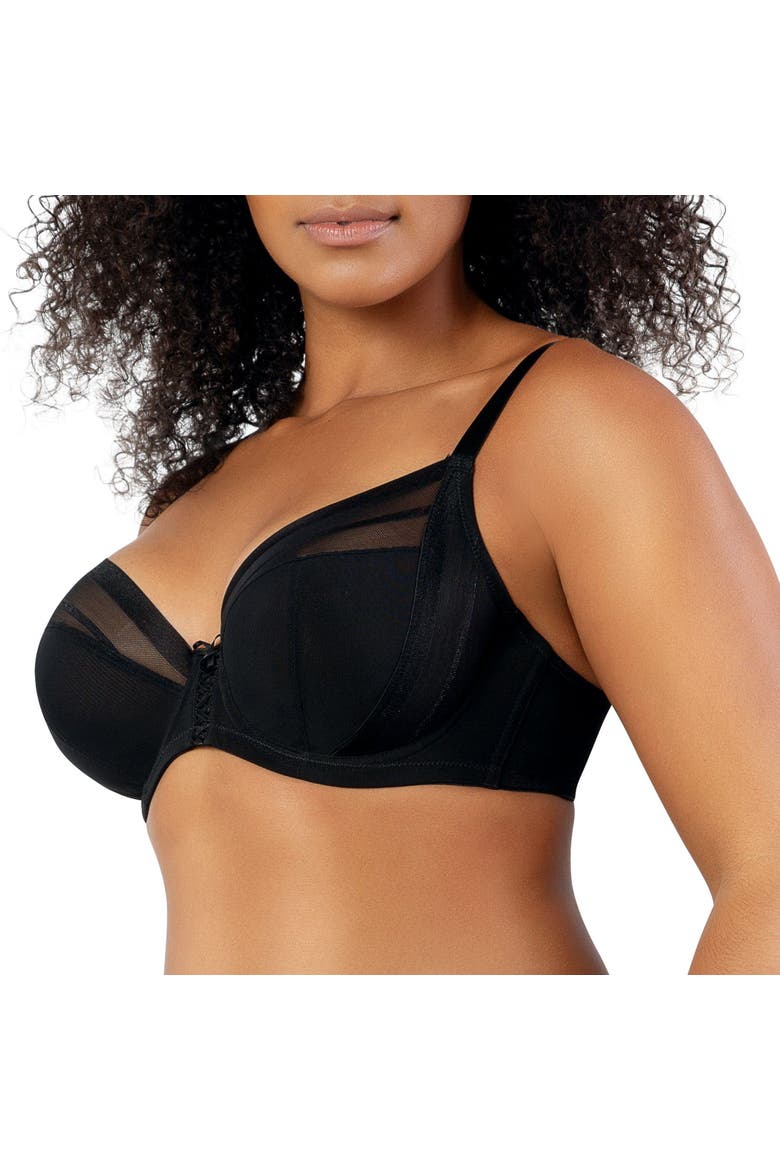 Shea Plunge Unlined Bra, Alternate, color, Black