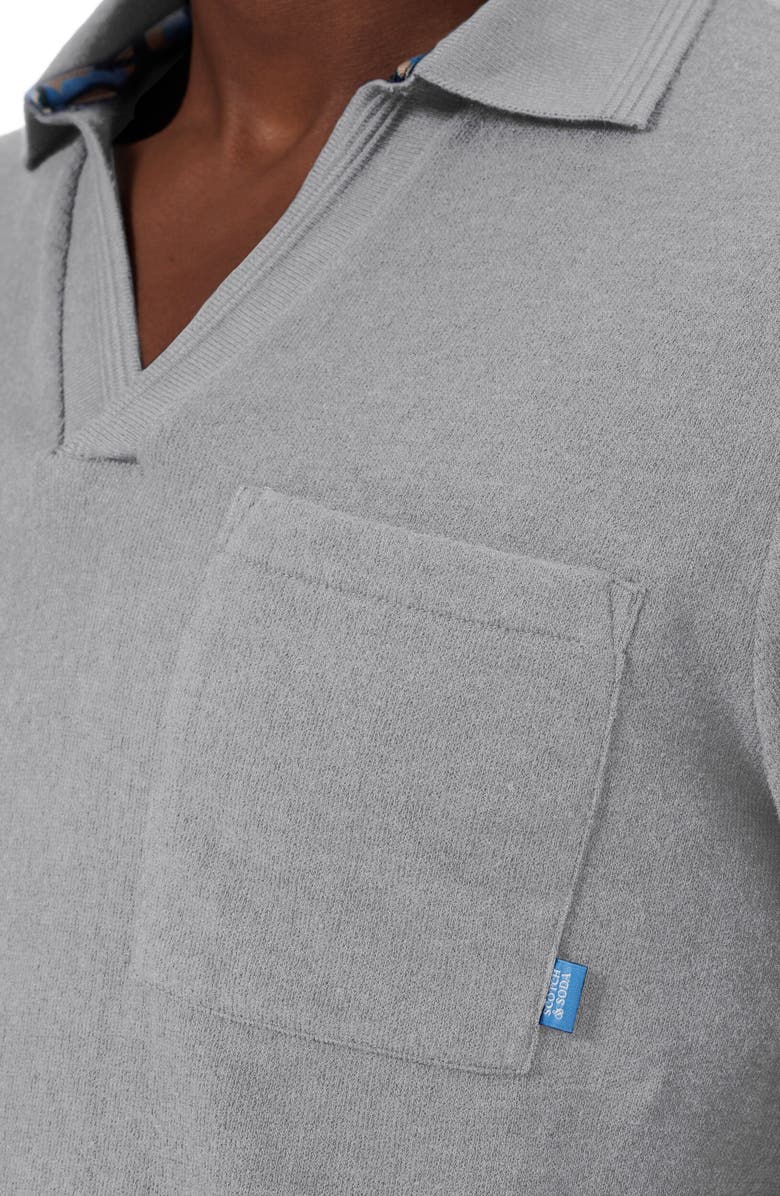 Scotch & Soda Relaxed Fit Long Sleeve Cotton Johnny Collar Polo, Alternate, color,