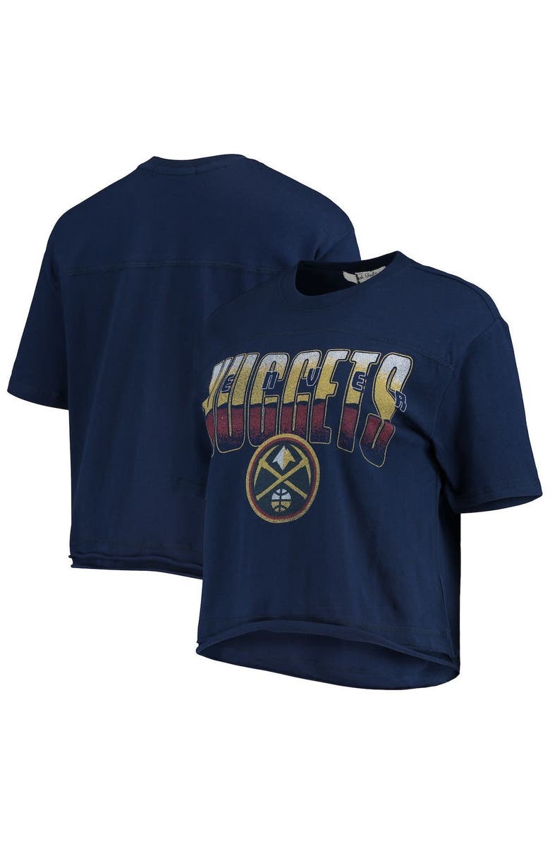 Junk Food Women's Junk Food Navy Denver Nuggets Gradient Crop Top, Main, color, 