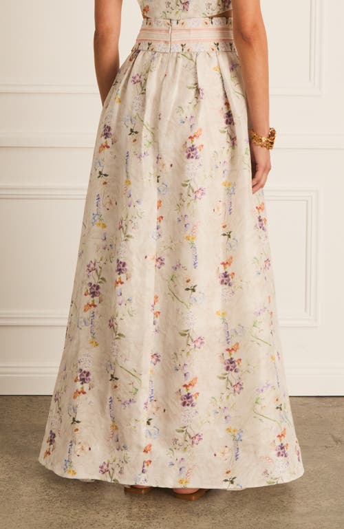 Aqua Blu Moonflower Zandra Maxi Skirt In White