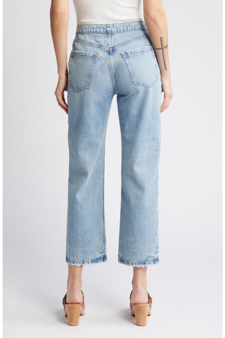 Le Jane Angled Zip Crop Relaxed Straight Leg Jeans, Alternate, color, RHODE