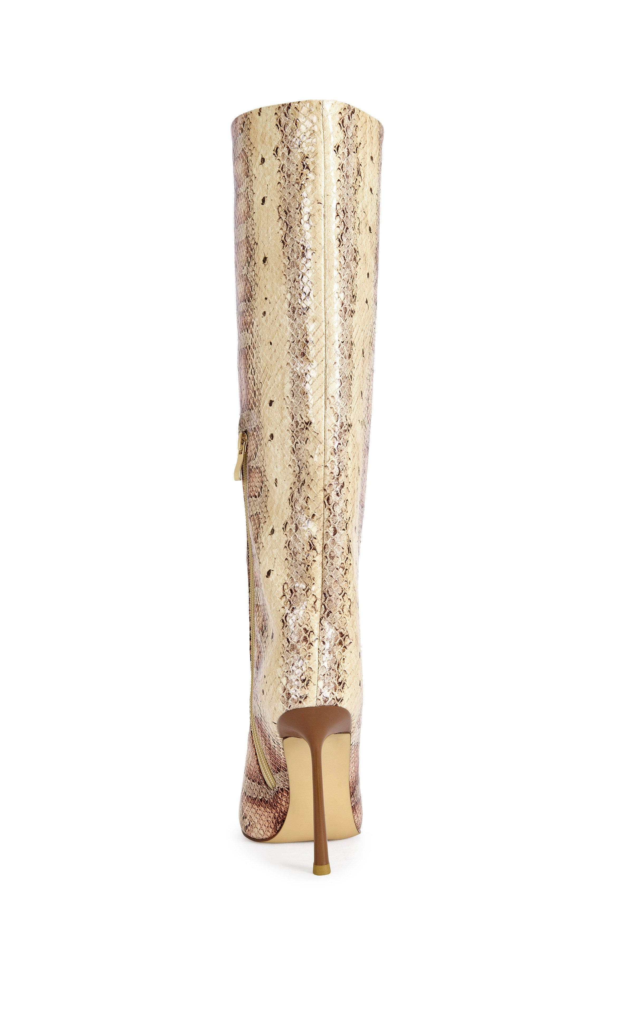 AZALEA WANG Madeye Stiletto Boot, Alternate, color, Nude Multi