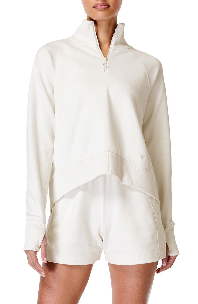 Sweaty Betty Revive Rib Trim Half-Zip Pullover, Main, color,