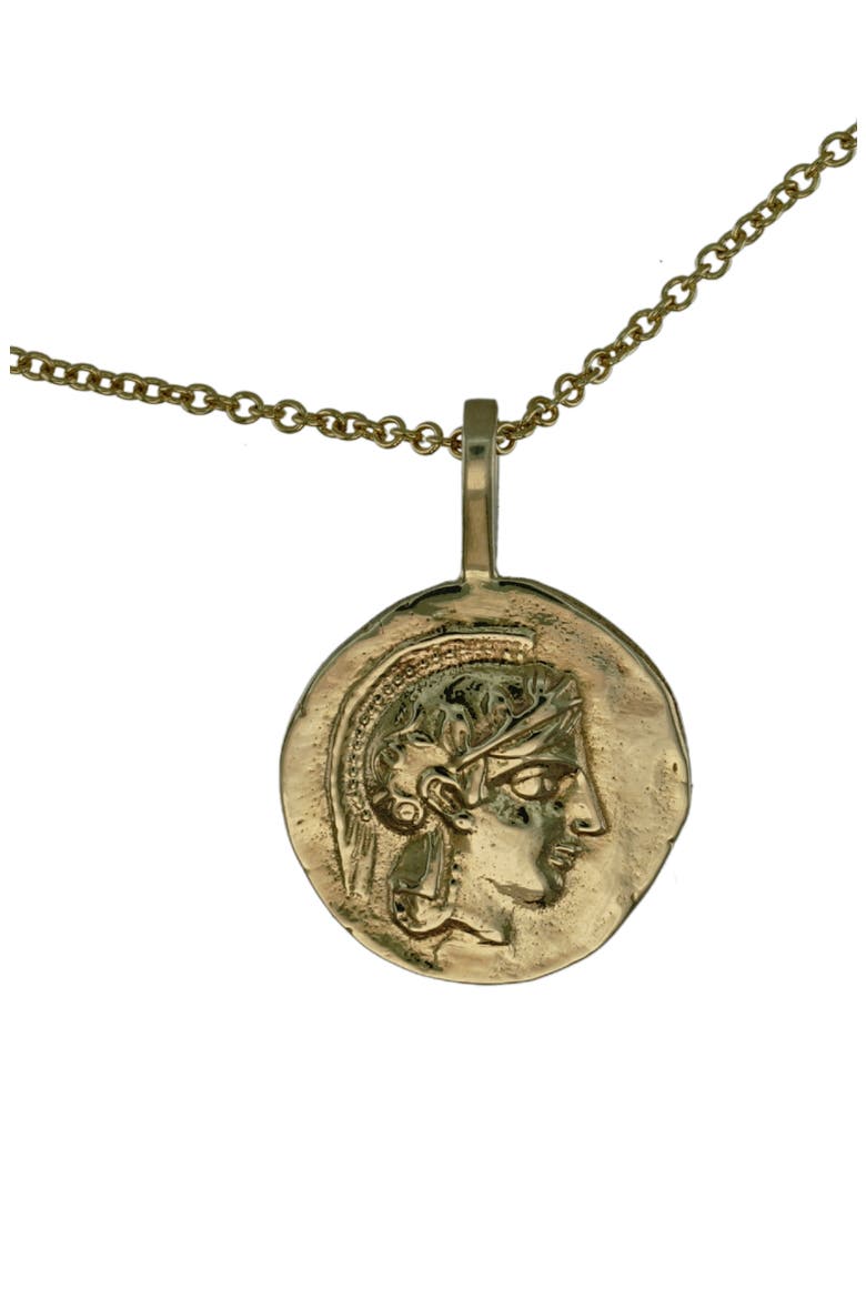 Athena Coin Pendant, Alternate, color, 14K Yellow Gold