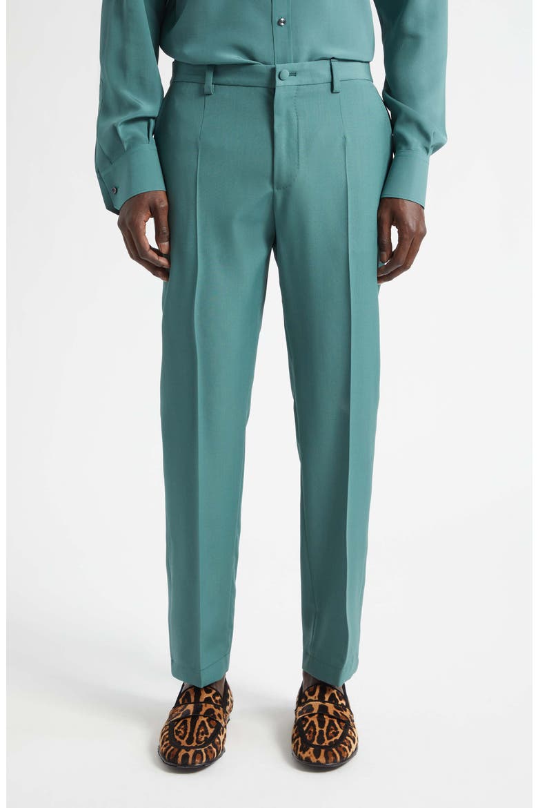 Cavallo Flat Front Wool Slim Pants, Main, color, VERDE 3