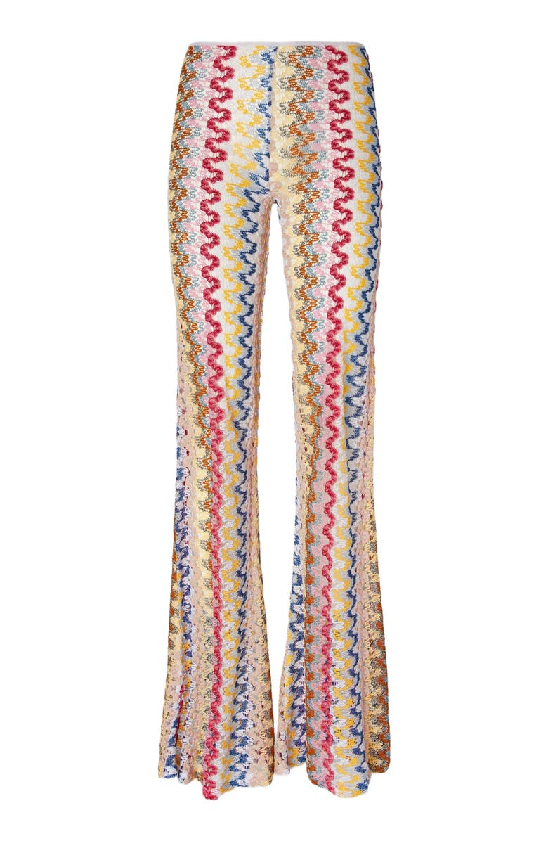 Missoni Low-rise Flared Trousers In Lamé Viscose Lace, Alternate, color, 