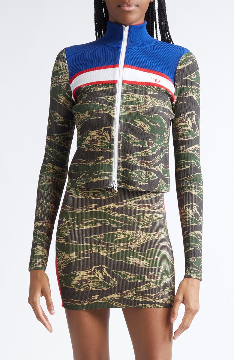 DIESEL<sup>®</sup> M-Camut Zip Cardigan, Main, color, Sage