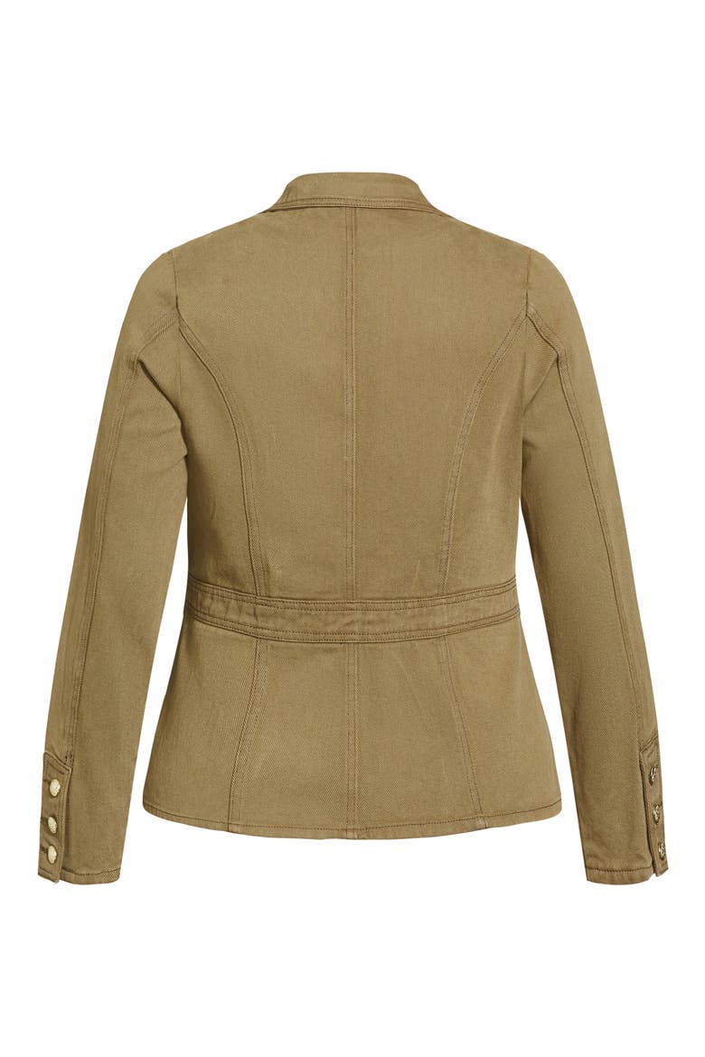 Harper Denim Blazer Jacket, Alternate, color, KHAKI