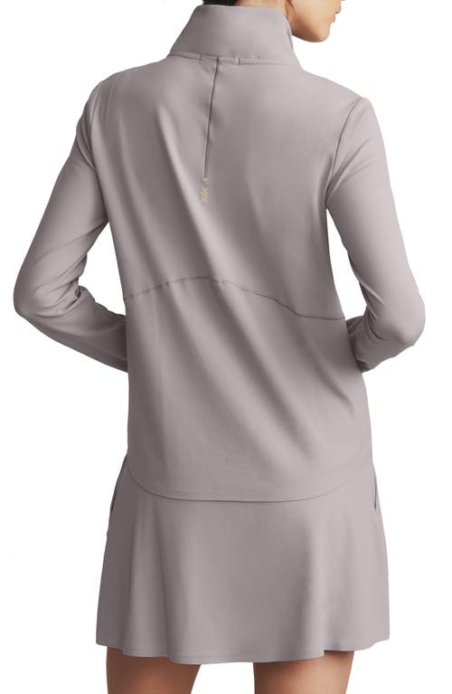 Shop Rhone Course To Court Long Sleeve Quarter Zip Top In Taupe Mist