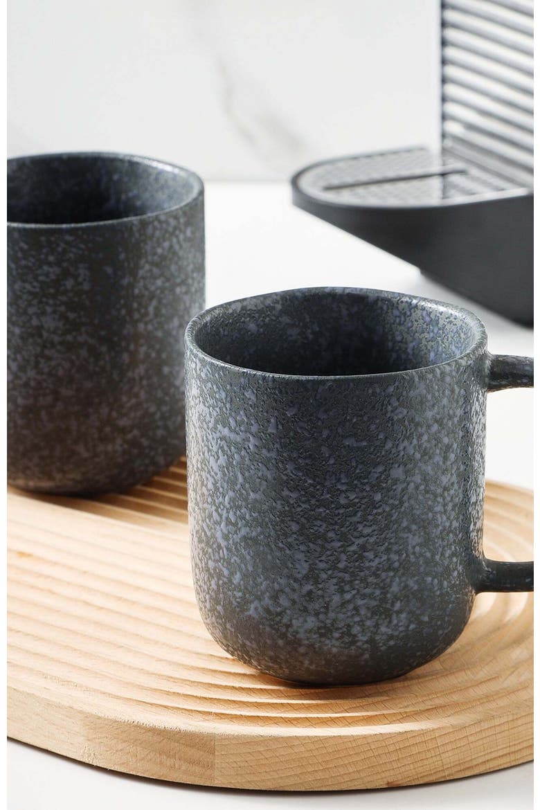 Tom Stoneware 4-Piece Mug Set, Alternate, color, Gray and Blue