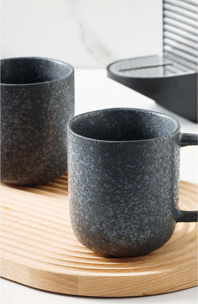 Stone Lain Tom Stoneware 4-Piece Mug Set, Alternate, color, Gray And Blue