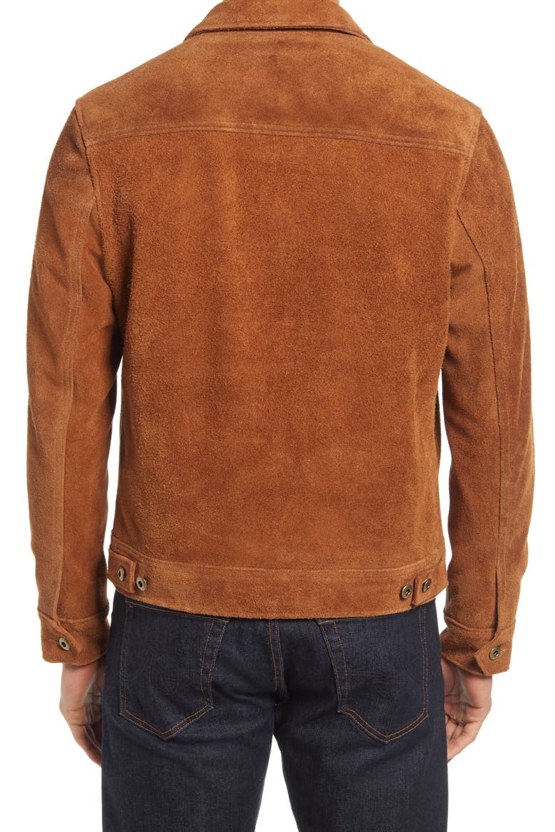 Men's Rough Out Suede Jacket, Alternate, color, SADDLE