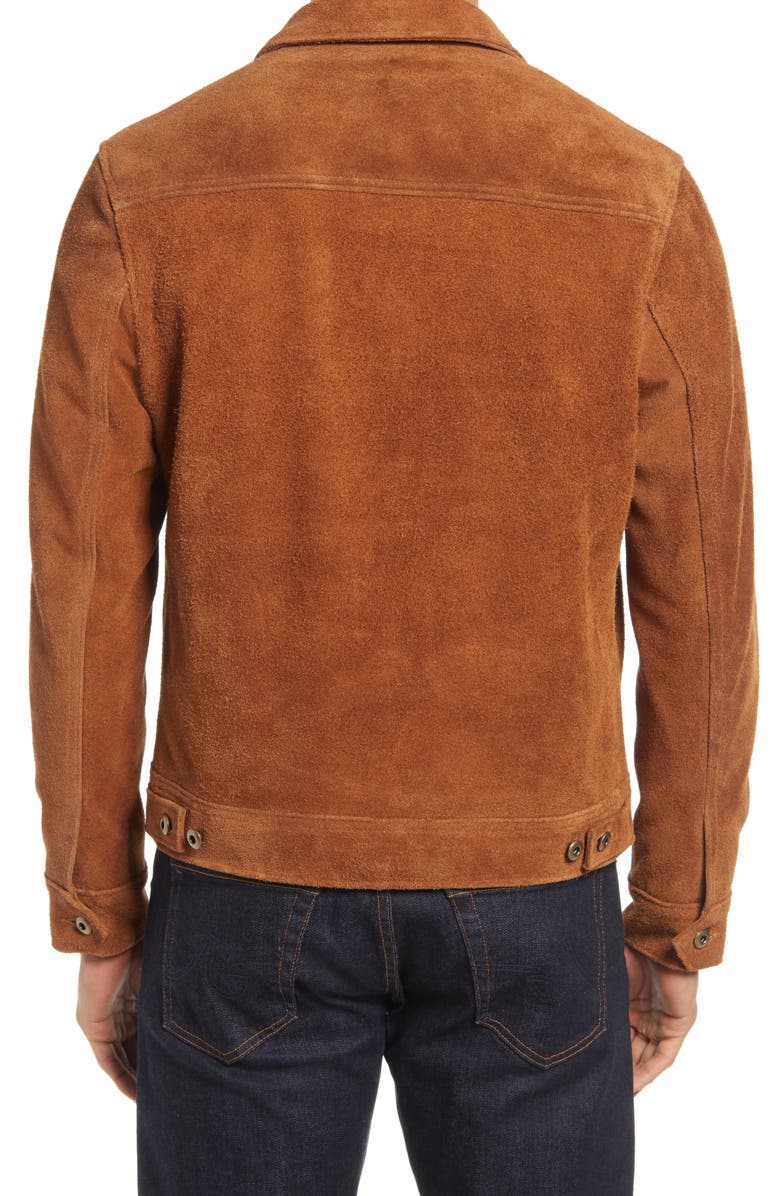 Schott NYC Men's Rough Out Suede Jacket, Alternate, color, Saddle