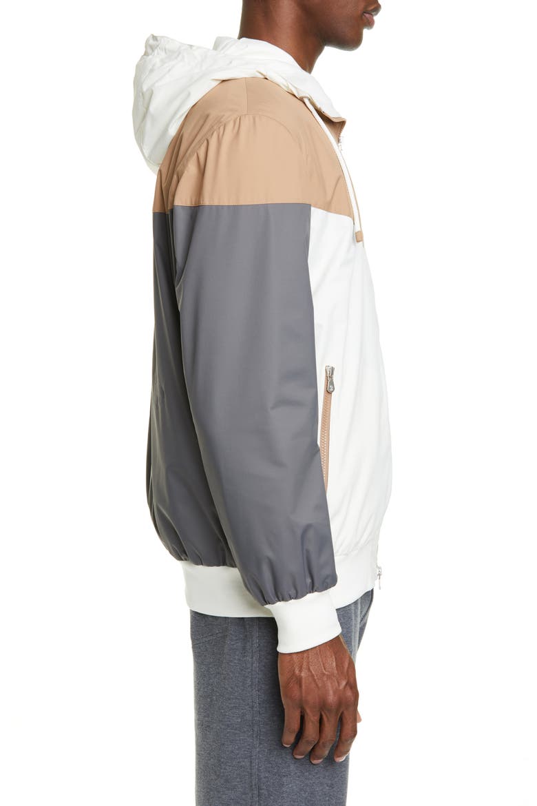 Colorblock Windbreaker, Alternate, color, OFF WHITE