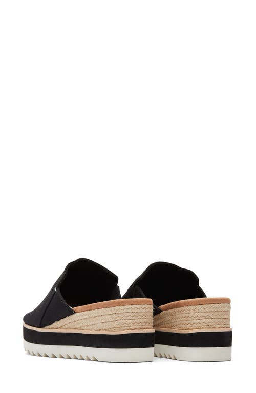Toms Womens Black Heavy Canvas Diana Slip-on Canvas Wedge Sandals