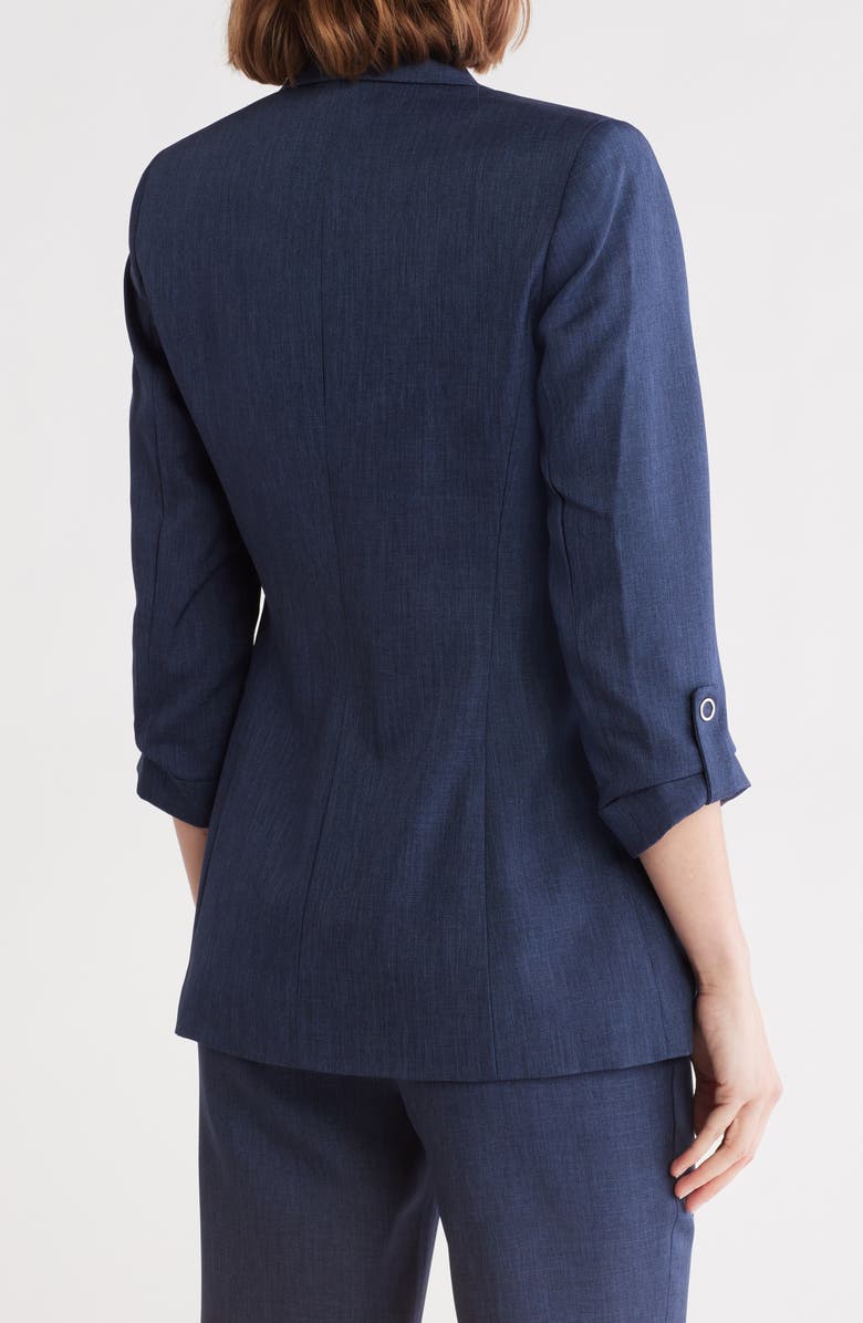 Calvin Klein Open Front Denim Blazer, Alternate, color, Heather Indigo